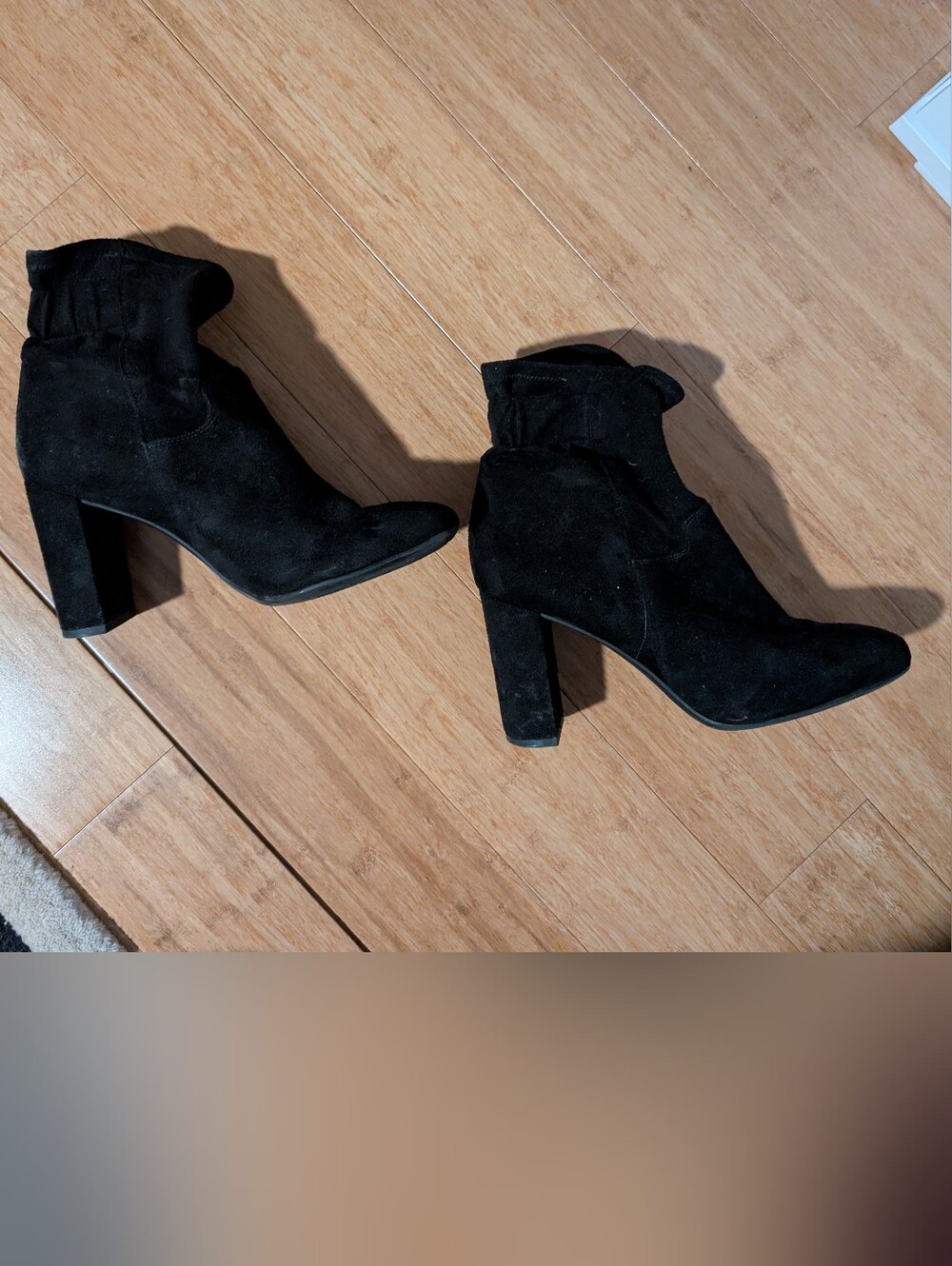 Franco Sarto Black Velvet Booties Sz 9.5